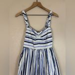 J.Crew Shirting Stripe Cotton Tiered Maxi Dress in Multi Blue size 2 $128 Photo 6