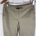 Tory Burch Khaki Flat Front Tie Button Waist Gold Buttons Size 0 Photo 1