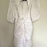 Showpo . 100% linen open back puff sleeve dress sz 6 Photo 4