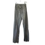 ZARA Washed Out Black - Gray Jeans Straight Leg Loose Fit Raw Hem High Rise Sz 0 Photo 3