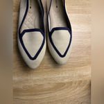 Birdies  Blackbird Eggshell Washable Navy Knit Point Toe Slip Flats Shoes Sz 8.5 Photo 1