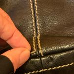 Tignanello Shoulder Bag Black Leather Purse Multi color stripe lining Photo 4