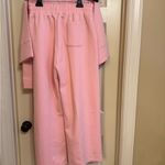Pink Scuba Material Short Sleeve Top and Pants Set Size M Photo 3