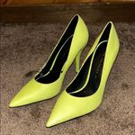 ZARA Trafaluc Neon Yellow Faux Leather Stilletto Pump Heels NWT Photo 0