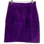 Vintage G III Suede Leather Skirt Size Medium Purple Photo 0