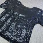 NWT Vintage 80s CARINA Sequin Top Blue Gold Lightning Black Silk Women's Large Photo 10