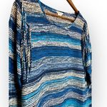 Ariat  Blue Fringe Western Long Sleeve Blouse Size Medium Photo 2