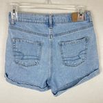 American Eagle Cuffed Denim Pleated 90s Mom Shorts Photo 1