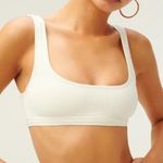 Good American  Bikini Top 2XL Curvy Plus Size Ribbed Scoop Neck Swim Ivory NWT Photo 0