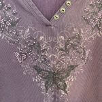 Apt. 9 Womens Size Large Shirt Butterfly Dark Fairy Grunge Whimsigoth Y2K Purple Bling Photo 1