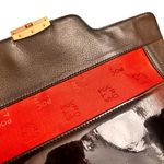 Pourchet Paris Black Patent Burgundy Suede Satchel Tote Vintage 13x10.5 Bag GUC Photo 6