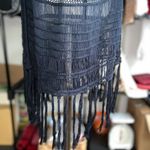 Peck & Peck Black Crochet Fringe Cardigan sweater size s/m Photo 3