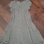 No Comment Tshirt dress size small green and white stripes short sleeve super soft Photo 0