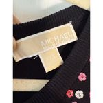 Michael Kors  Pink Floral Sequin Black Dress Photo 2
