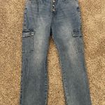 Women’s KanCan Button Fly Straight Leg Cargo Jeans Size 7/27 Blue Photo 0