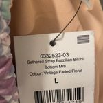 Cotton On gathered strapped brazilian bikini vintage faded floral L Photo 9