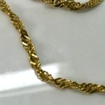 14K Gold Plated Singapore Twist Rope Chain Necklace Photo 2