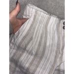 Garnet Hill  linen striped pants pleated trousers pockets beige tan 4 Photo 2