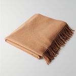 Aritzia NEW NWT Wilfred The Classic Wool Fringe Scarf Gold Camel Photo 0