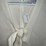 Neiman Marcus New  Ivory Tie-Front Blouse Photo 2