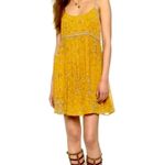 Free People So Nice Chiffon Dress in Yellow size S Photo 2