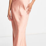 ASOS  Design Bias Cut Satin Maxi Tea in Peach Dress 12 Photo 0