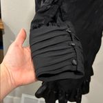 Love Shack Fancy  Black Jacquard Puff Sleeve Mini Dress XS Satin Ruffle Hem NWT Photo 4