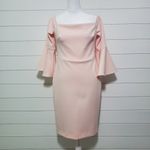 Betsey Johnson Betsey Johnson Women's Pink Off-Shoulder Bell Sleeve Sheath Dress. Size: 4 Photo 1