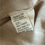 Lungo L’arno Women’s Beige 100% Linen Button Down Shirt 3/4 Long Sleeve Cuffed L Tan Size L Photo 2