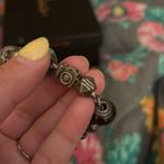 Vintage  Double Woven Leather Bracelet w/ 12 Pandora Silver Charms Photo 4