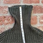 Free People Twisted Cable crop turtleneck sweater dark green gold metallic Small Photo 8