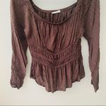 Altar'd State  Long Sleeve Blouse Brown Sz Small Photo 2