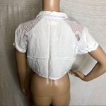 Hollister White Cropped Button Down Shirt Photo 2