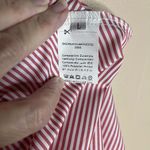 One Shoulder Red And White Pin Striped Bow Blouse Size L Photo 2
