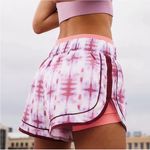 Free People Movement Varsity Blues Pink and White Printed Shorts -Sand Storm Photo 3