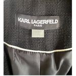 Karl Lagerfeld Paris Women Black Tweed Fringe Blazer Jacket Size 8 NEW Photo 2