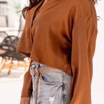 Shop Priceless TOSKA Brown Button Up Photo 1