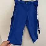 Ashley Stewart  Plus Size Lace Up Side Hi Rise Denim Capris Royal Blue Pants 16 Photo 9