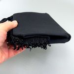 Vintage Black satin fringe bag. Black Photo 4