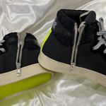 P448  Taylor Mid Top Sneaker Black Gum Yellow Leather Size 8/38 Zip Streetwear Photo 9