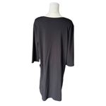 Eileen Fisher  - Black V-Neck Relaxed Midi Pocket Dress Sz L Photo 4