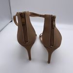 Top Moda Woman's Sz 9 Nude Strappy Stiletto Sandal Heels Faux Leather Photo 4