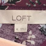 Loft  Burgundy Floral Long Sleeve Blouse Photo 3