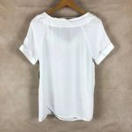 G.H. BASS White Short Sleeve Drawstring Top NWT Small Photo 4
