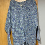 Style & Co . Blue Speckled V-Neck Oversized Pullover Sweater - Size XS Photo 0