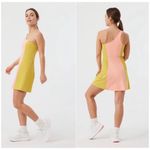 Outdoor Voices  One Shoulder Athletic Dress in Nectarine / Dijon, Medium Photo 2