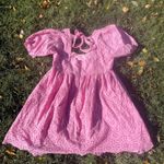 Chelsea and Violet Womens Large Pink Babydoll Mini Dress Empire Waist Flare Photo 6