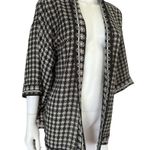 Max Studio NEW  Kimono Black White Top Light Jacket Beach Cover up Boho Sz S Photo 2