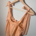 J.Crew Tie-shoulder Linen Tank Top Size L peach pink -Summer Boho Vacation Beach Photo 3