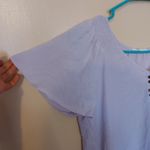 Maurice's  Size Extra Small Xs Light Pastel Purple Flutter Sleeve Blouse Top Poly Photo 5